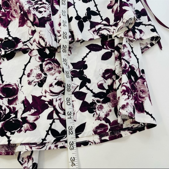 Hot Topic Floral Side Lace Up Asymmetrical Ruffle Mini Dress - Picture 7 of 7